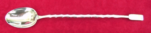 Spoon with long twisted rolled stem